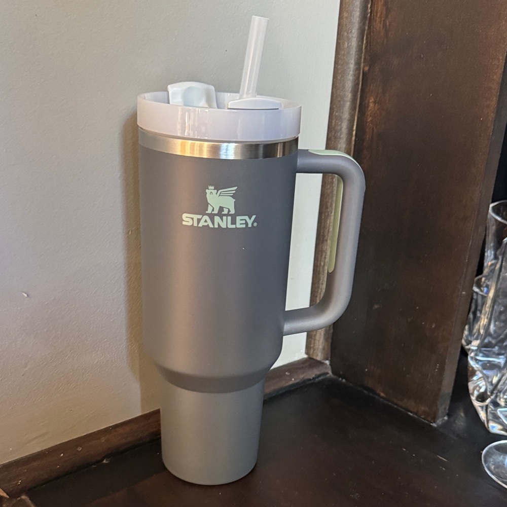 Brand New (NWOT) Stanley Gray Travel Tumbler with Handle